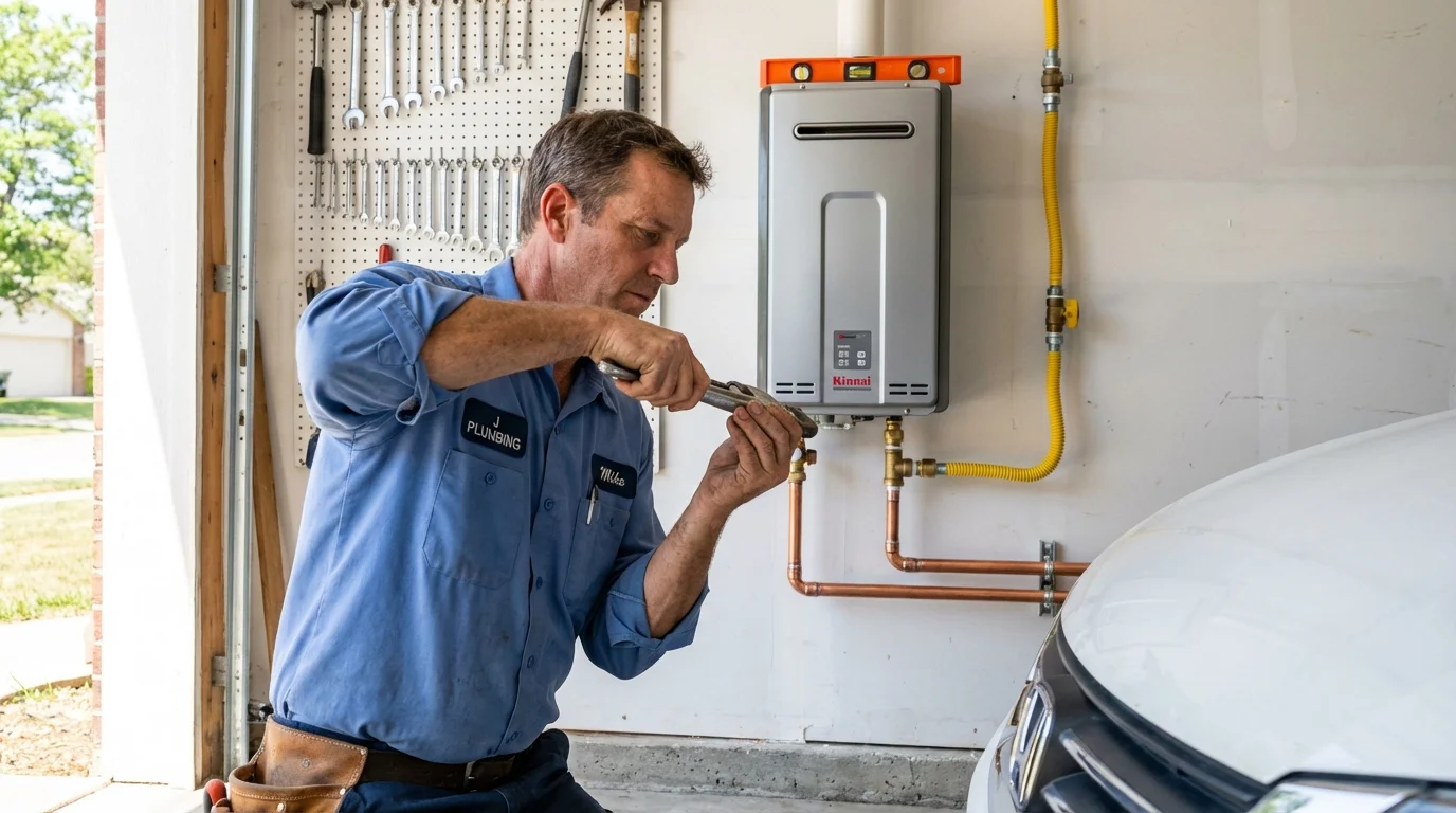 Tankless water heater installation by a Johns Plumbing LLC plumber in Garrett Park